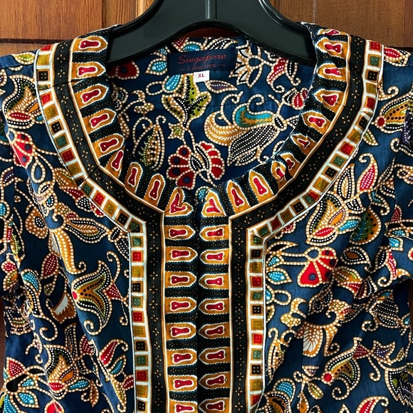 Vintage Kids Outfit Two Piece Set Traditional Top & Skirt Singapore Asian Boho - Picture 4 of 14